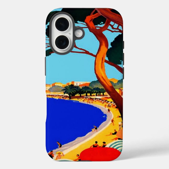 Vintage Côte d'Azur iPhone 16 Hülle (Rückseite)