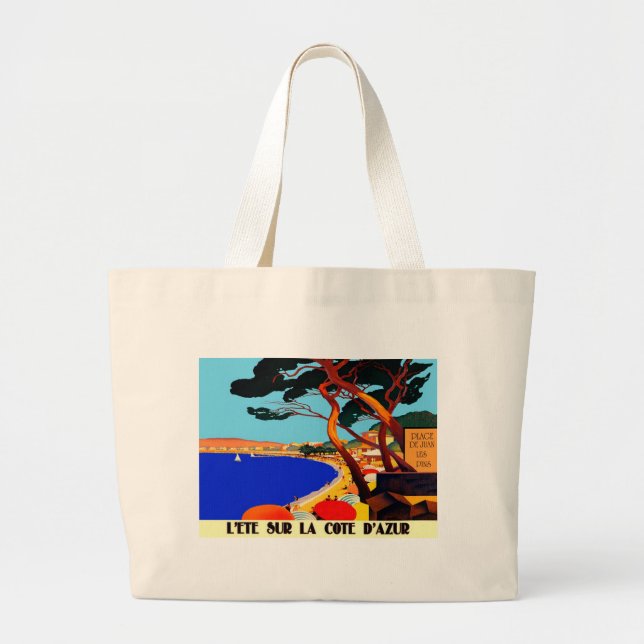 Vintage Côte d'Azur Jumbo Stoffbeutel (Vorne)