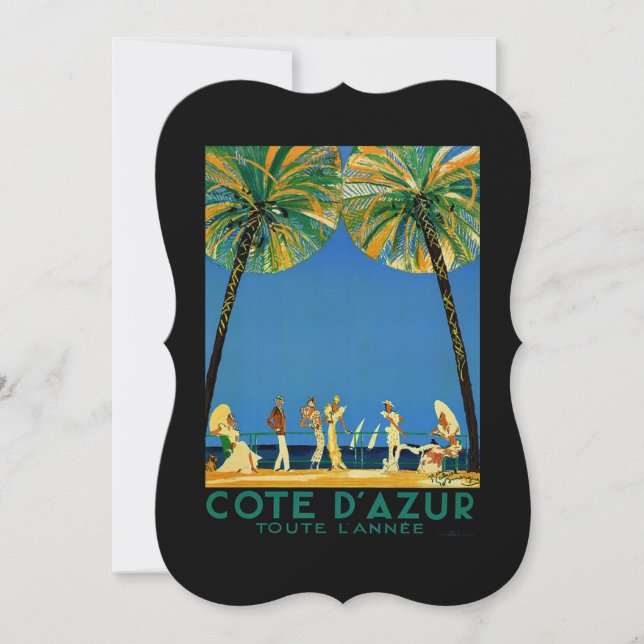 Vintage Côte d'Azur Karte (Vorderseite)