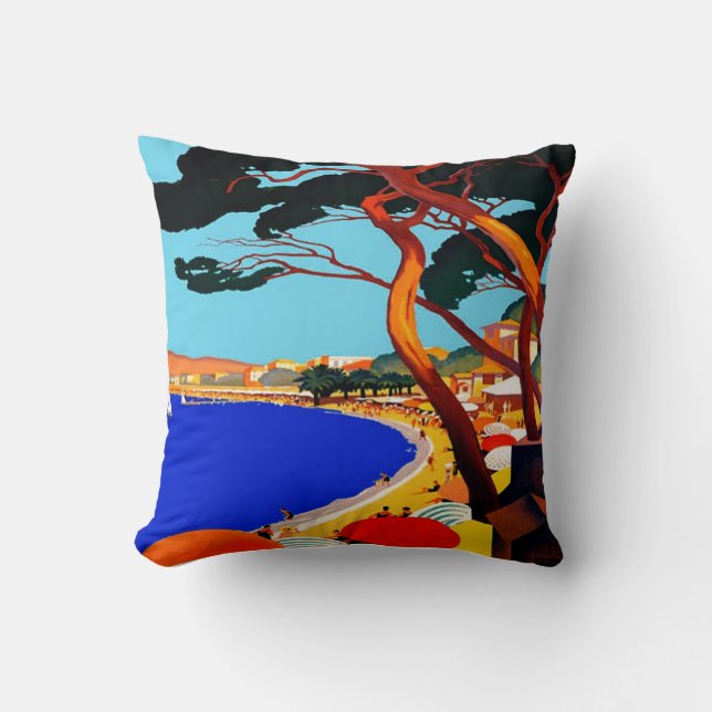 Vintage Côte d'Azur Kissen (Vorderseite)