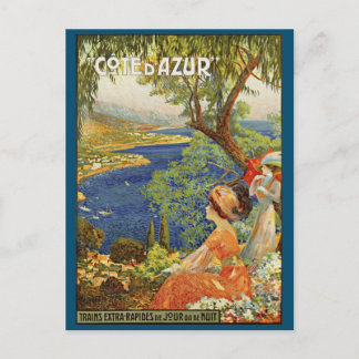 Vintage Côte d'Azur Postkarte