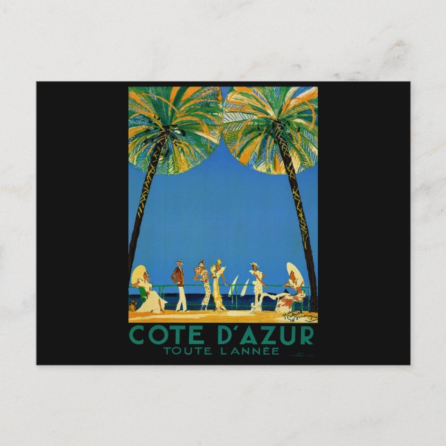 Vintage Côte d'Azur Postkarte (Vorderseite)