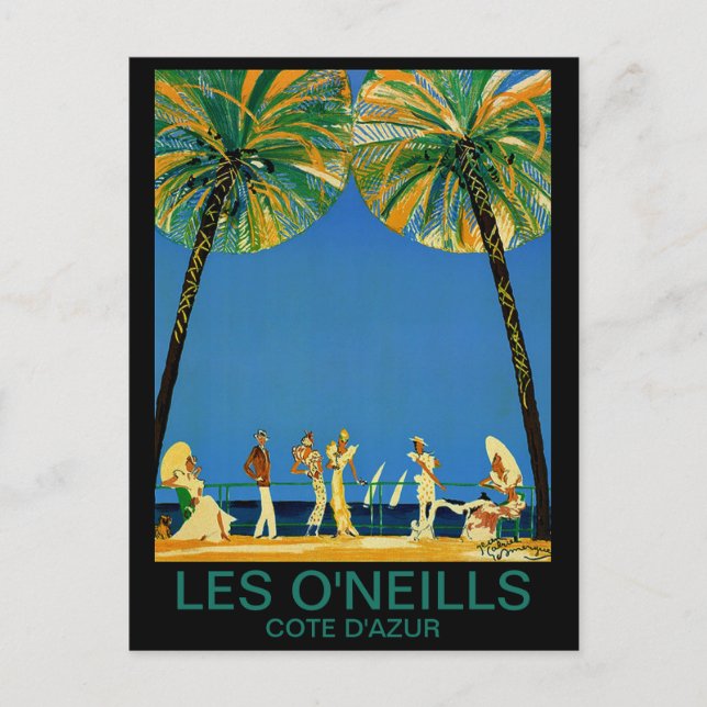 Vintage Côte d'Azur Postkarte (Vorderseite)