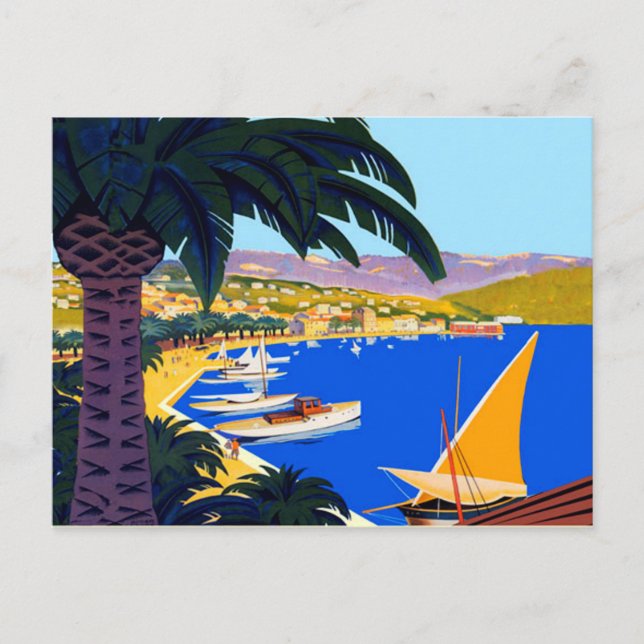 Vintage Cote D'Azur Postkarte (Vorderseite)