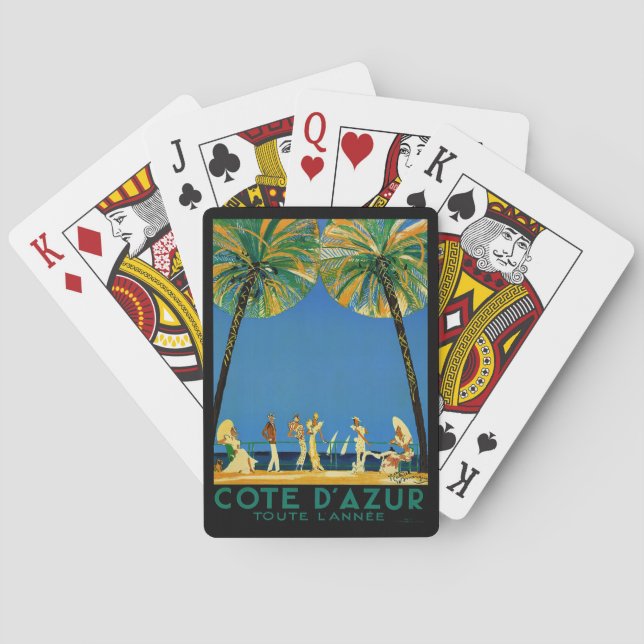Vintage Côte d'Azur Spielkarten (Rückseite)