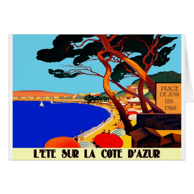 Vintage Côte d'Azur Voyage en France (Devant horizontal)