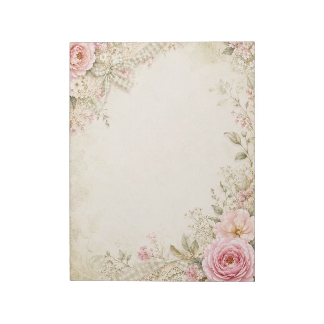 Vintage Cottage Blumen Notizblock (Rotiert)