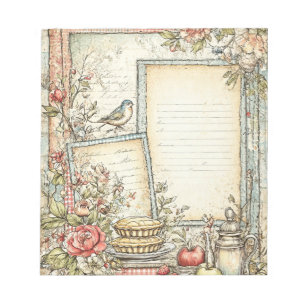 Vintage Cottage Farmhouse Schreibwaren Notizblock