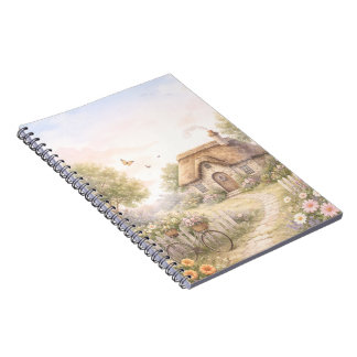 Vintage Cottage Spiral-Foto-Notizbuch Notizblock