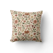 Vintage Cottagecore Blumen-Schleifen-Stoff | Roman