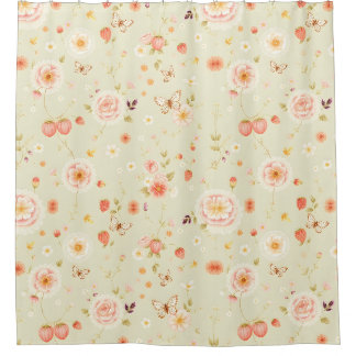 Vintage Cottagecore Duschvorhang -Ländlicher Charm