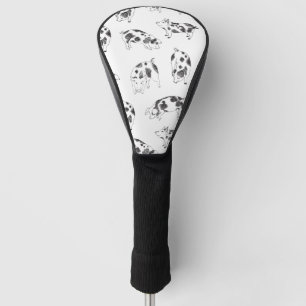 Vintage Cottagecore-Schwein LineArt Minimalist Mus Golf Headcover