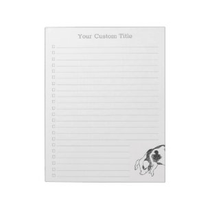 Vintage Cottagecore-Schwein LineArt Minimalist Mus Notizblock