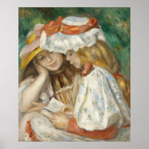 Vintage Cottagecore-Schwestern Lesegarten Kunst Poster