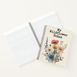 Vintage Cottagecore Wildflower Illustration Notizbuch
