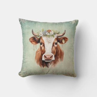 Vintage country Cow Christmas  Kissen