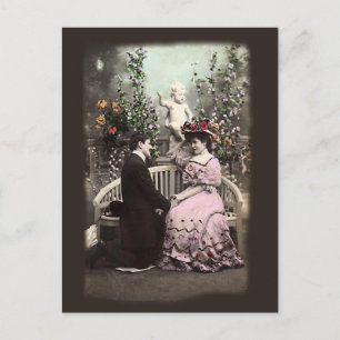 Vintage Couple Vorschlag Valentine Postkarte