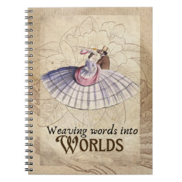 Vintage Couple Weaving Worlds Notebook Notizblock