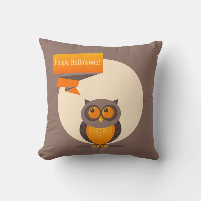 Vintage coussin de hibou d'Halloween (Recto)
