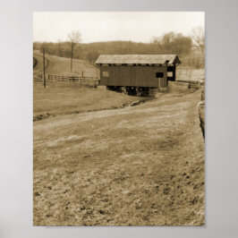Vintage Covered Bridge Poster
