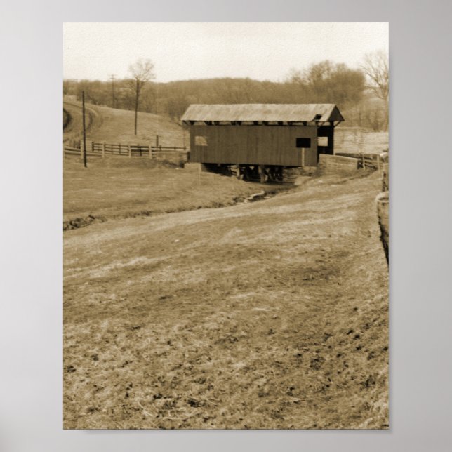 Vintage Covered Bridge Poster (Vorne)