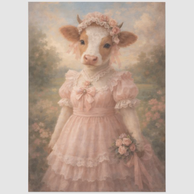 Vintage Cow Beauty  Seidenpapier (Vorderseite)
