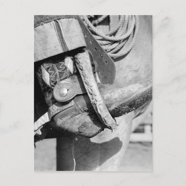 Vintage Cowboy Boot- und Spur-Fotografie Postkarte (Vorderseite)