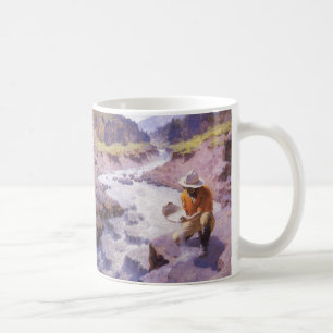 Vintage Cowboy, Goldwaschen, Wyoming von Leigh Kaffeetasse