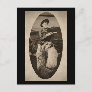 Vintage Cowboy mit Lasso um 1900 Postkarte