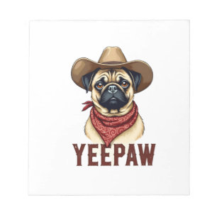 Vintage-Cowboy-Mops-YeePaw-Western-Hund-Illustrati Notizblock