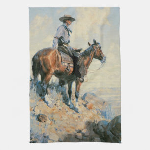Vintage Cowboy, Sentinel der Prärie von Dunton Geschirrtuch