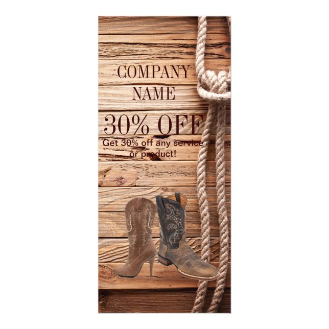 Vintage Cowboy-Stiefel Western Mode Werbekarte (Vorne)