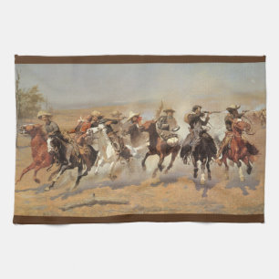 Vintage Cowboys, A Dash For Timber von Remington Geschirrtuch