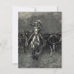 Vintage Cowboys, A Stampede von Frederic Remington