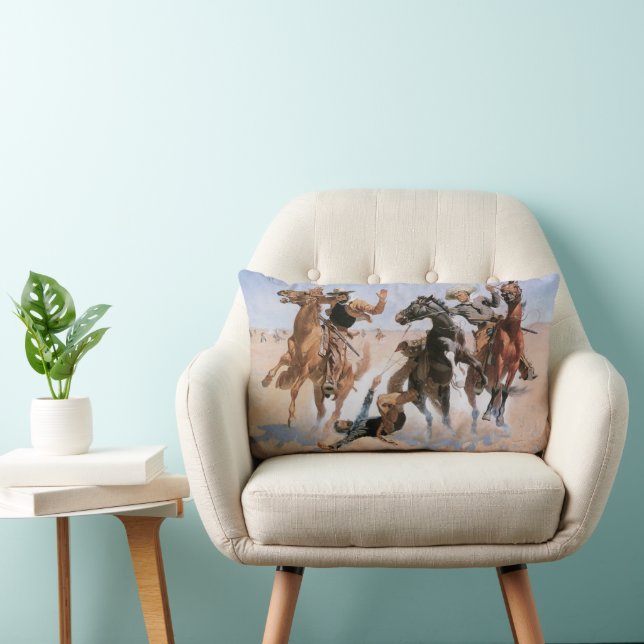 Vintage Cowboys, die einen Kameraden Remington beg Lendenkissen (Stuhl )