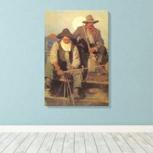 Vintage Cowboys, The Pay Bühne von NC Wyeth Leinwanddruck