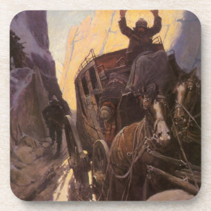 Vintage Cowboys, Überfall in der Schlucht von NC W Getränkeuntersetzer