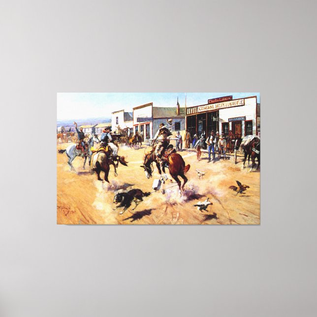 Vintage Cowboys und Reitbank Robbere Leinwanddruck (Vorderseite)