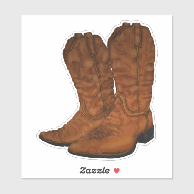 Vintage Cowboystiefel Aufkleber (Blatt)
