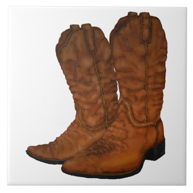 Vintage Cowboystiefel Fliese (Vorderseite)