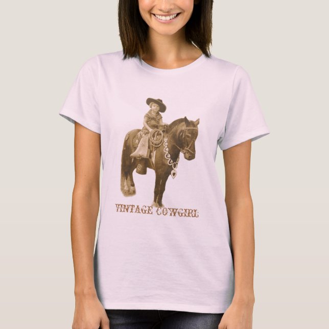 VINTAGE COWGIRL-DAMEN-SPITZE T-Shirt (Vorderseite)
