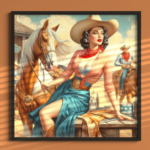 Vintage-Cowgirl Poster