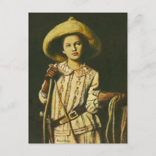 Vintage-Cowgirl-Postkarte Postkarte