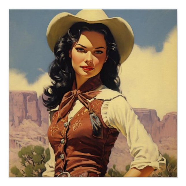 Vintage Cowgirl Romance: Wild West Whispers Poster (Vorderseite)