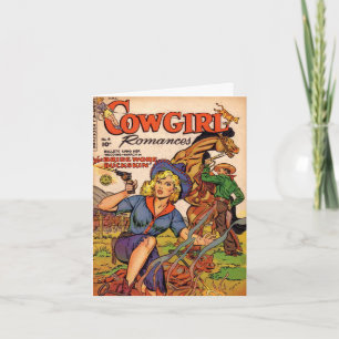 Vintage Cowgirl Romances Comic Book Note Card