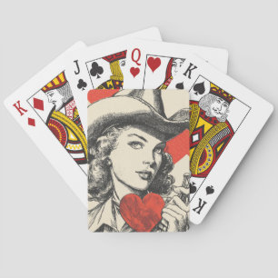 Vintage Cowgirl Spielkarten