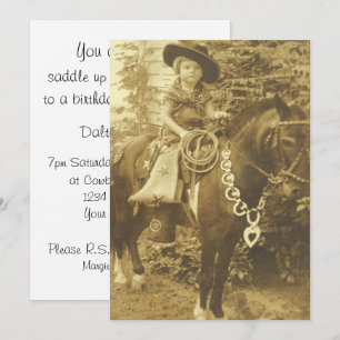 VINTAGE COWGIRL WESTERN PARTY EINLADUNG
