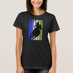 Vintage Cowgirls Frauen Mädchen Motivierend Pferd T-Shirt