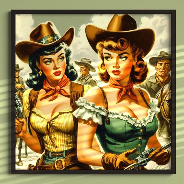 Vintage Cowgirls für Button Poster (Von Creator hochgeladen)