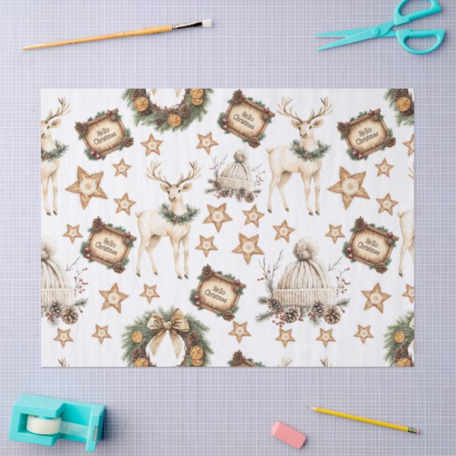 Vintage Cozy Christmas Seidenpapier (Basteln)